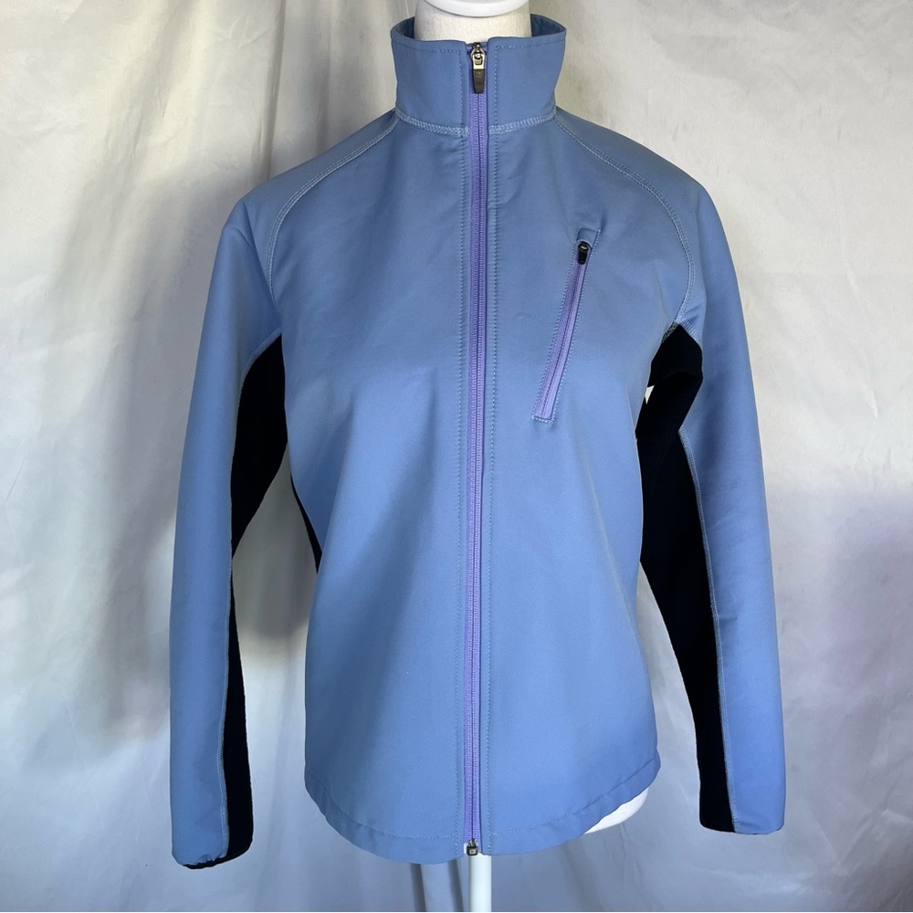 IBEX Women's‎ Merino Wool WindBlock Zip-Up Run Jacket Light Purple & Black Small